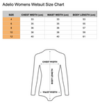 Adelio size chart. Adelio womens wetsuit size chart