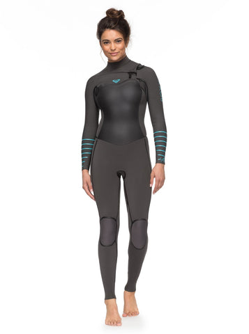 Roxy syncro wetsuit. Chest zip Wetsuit. Grey and blue roxy wetsuit. 4/3 roxy wetsuit